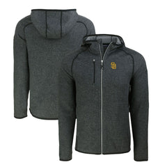 Heather Charcoal San Diego Padres Cutter & Buck Mainsail Full-Zip Hooded Jacket