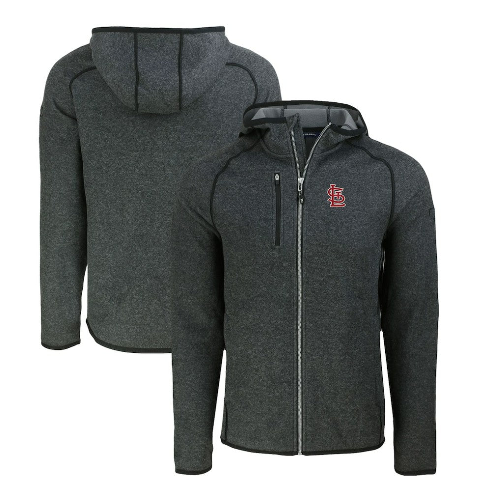 Heather Charcoal St. Louis Cardinals Cutter & Buck Mainsail Full-Zip Hooded Jacket