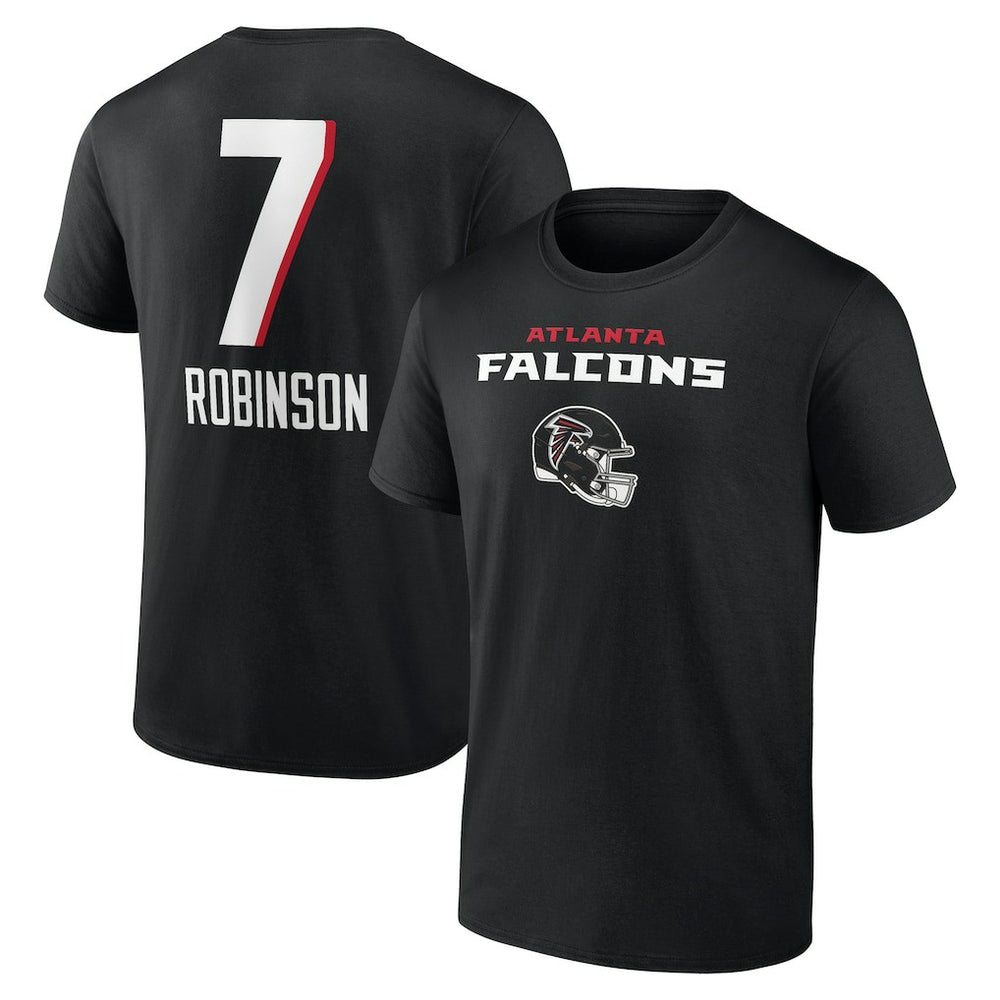 Bijan Robinson Team Wordmark Name & Number T-Shirt - Atlanta Falcons T-shirts