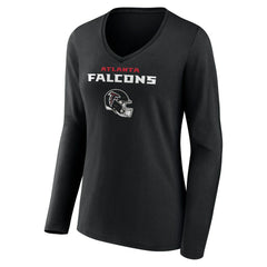 Bijan Robinson Women's Team Wordmark Name & Number Long Sleeve V-Neck T-Shirt - Atlanta Falcons T-shirts