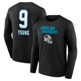 Bryce Young Team Wordmark Name & Number Long Sleeve T-Shirt - Carolina Panthers T-shirts