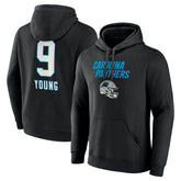 Bryce Young Team Wordmark Name & Number Pullover Hoodie - Carolina Panthers Hoodies