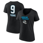 Bryce Young Women's Team Wordmark Name & Number V-Neck T-Shirt - Carolina Panthers T-shirts