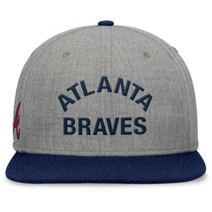 Heather Gray/Navy Atlanta Braves Fanatics Elements Flat Brim Snapbuckle Hat