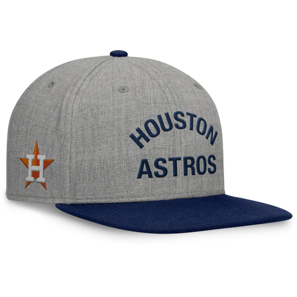 Heather Gray/Navy Houston Astros Fanatics Elements Flat Brim Snapbuckle Hat