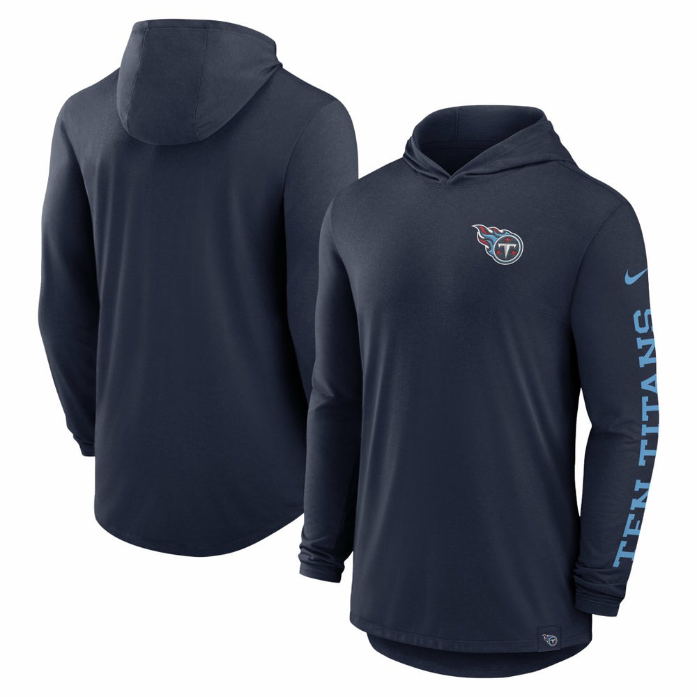 Blitz Tri-Blend Dri-FIT Long Sleeve Hoodie T-Shirt - Tennessee Titans Hoodies
