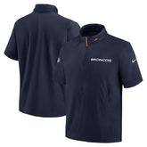 2024 Sideline Coach Short Sleeve Half-Zip Hoodie Jacket - Denver Broncos Hoodies