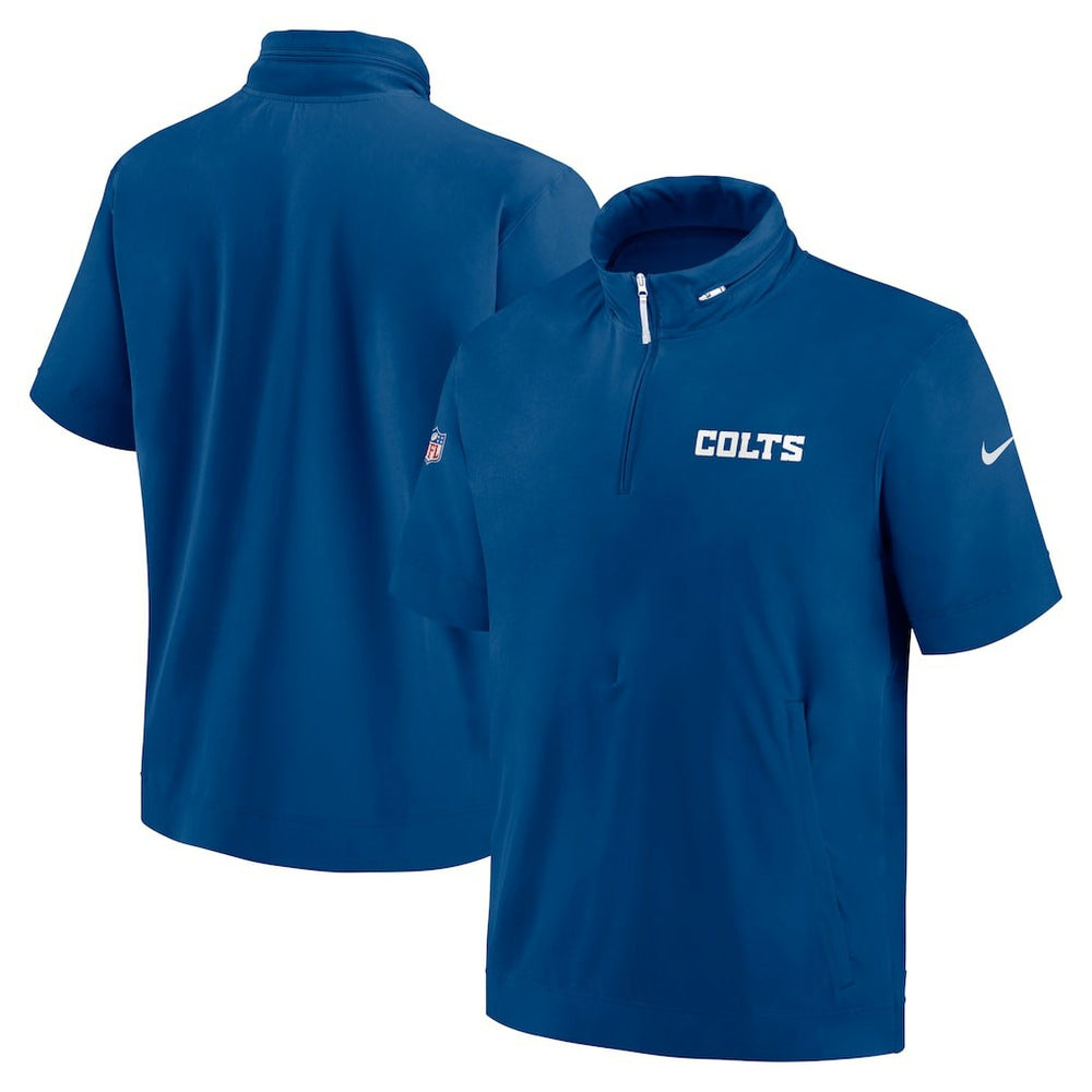 2024 Sideline Coach Short Sleeve Half-Zip Hoodie Jacket - Indianapolis Colts Hoodies