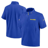2024 Sideline Coach Short Sleeve Half-Zip Hoodie Jacket - Los Angeles Rams Hoodies