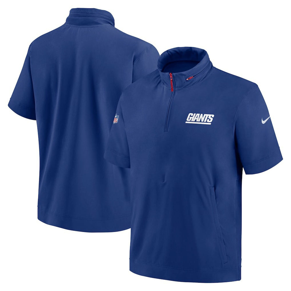 2024 Sideline Coach Short Sleeve Half-Zip Hoodie Jacket - New York Giants Hoodies