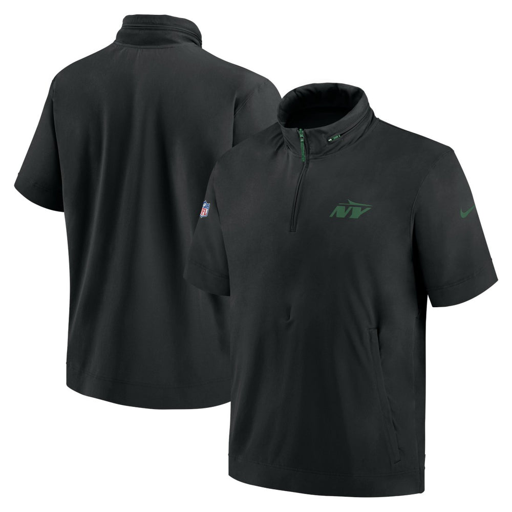 2024 Sideline Coach Short Sleeve Half-Zip Hoodie Jacket - New York Jets Hoodies