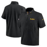 2024 Sideline Coach Short Sleeve Half-Zip Hoodie Jacket - Pittsburgh Steelers Hoodies