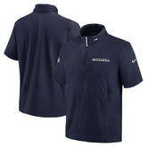 2024 Sideline Coach Short Sleeve Half-Zip Hoodie Jacket - Seattle Seahawks Hoodies