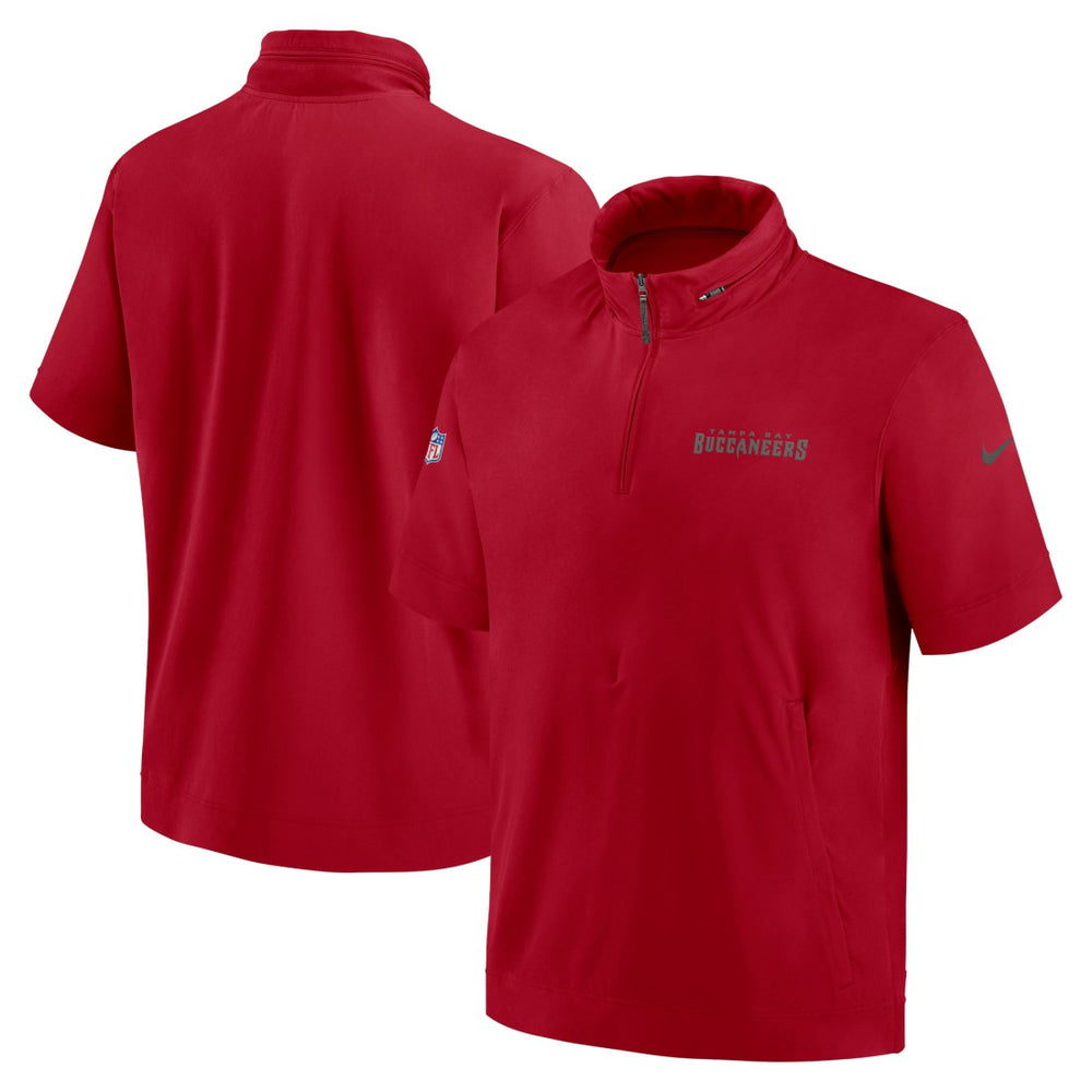 2024 Sideline Coach Short Sleeve Half-Zip Hoodie Jacket - Tampa Bay Buccaneers Hoodies