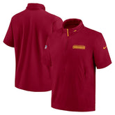 2024 Sideline Coach Short Sleeve Half-Zip Hoodie Jacket - Washington Commanders Hoodies