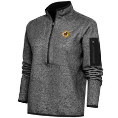 Heather Black San Diego Padres Antigua Women's Cooperstown Logo Fortune Quarter-Zip Pullover Jacket