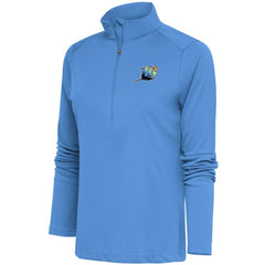 Powder Blue Tampa Bay Rays Antigua Women's Cooperstown Tribute Half-Zip Pullover Top