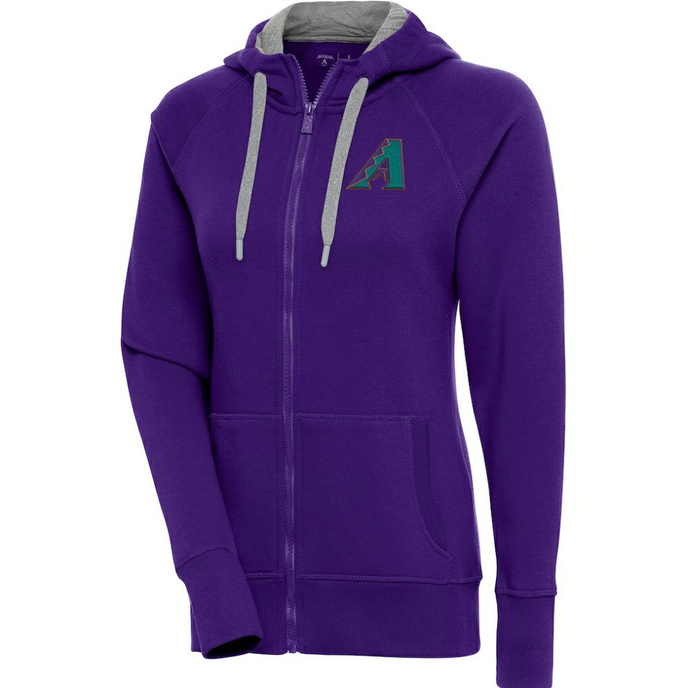 Purple Arizona Diamondbacks Antigua Women's Cooperstown Victory Full-Zip Hoodie