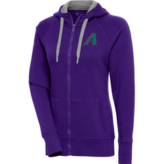 Purple Arizona Diamondbacks Antigua Women's Cooperstown Victory Full-Zip Hoodie