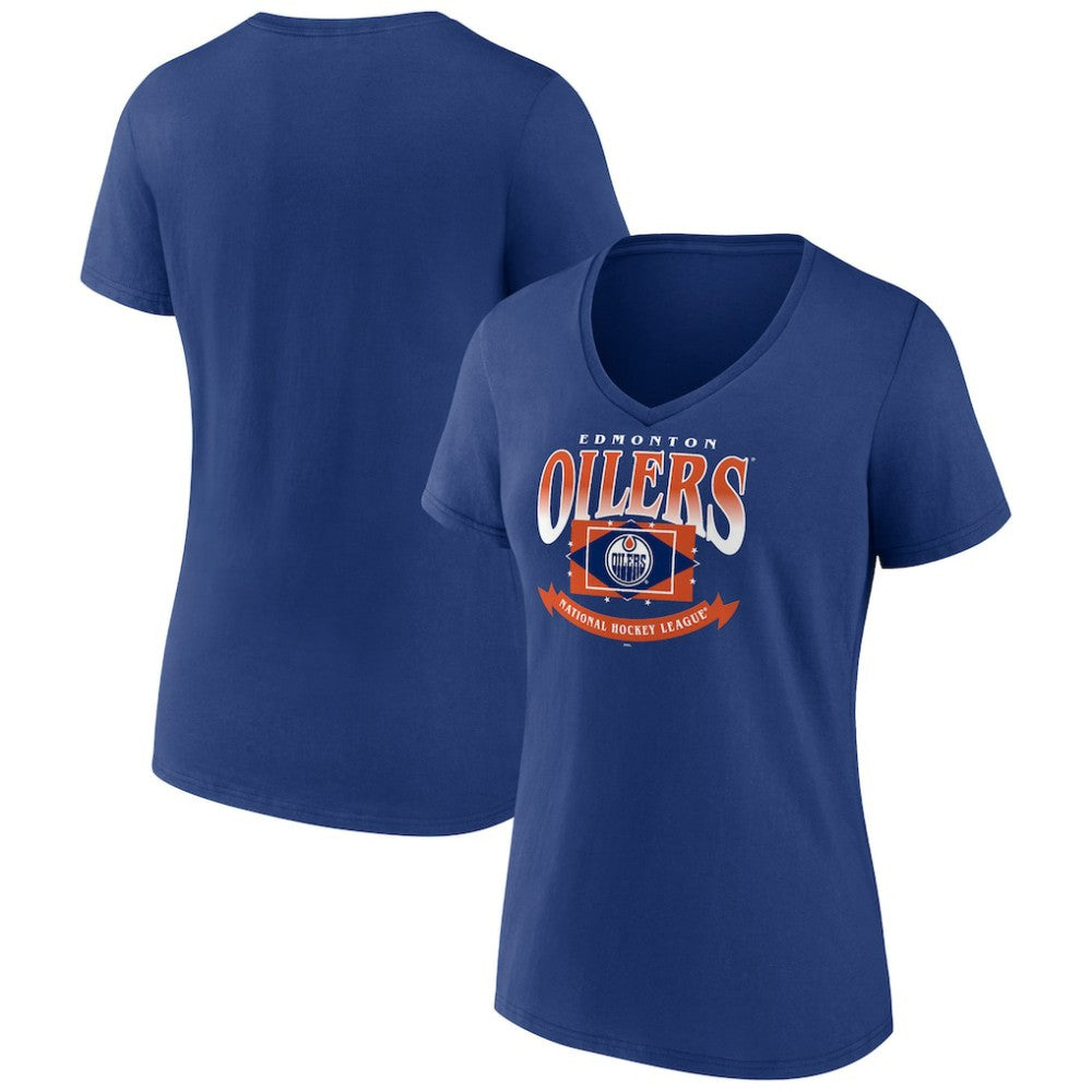 NHL Edmonton Oilers Women's Slapshot V-Neck T-Shirt
