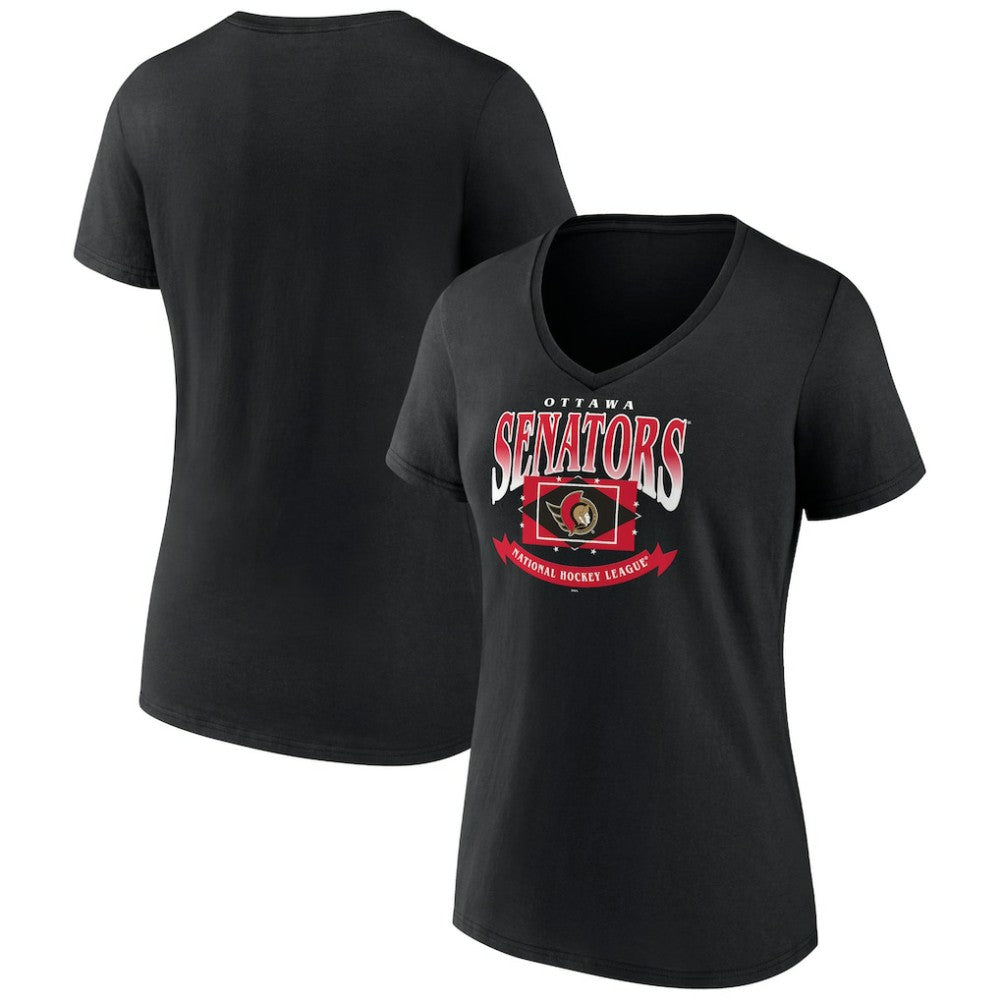 NHL Ottawa Senators Women's Slapshot V-Neck T-Shirt