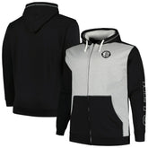Fanatics Brooklyn Nets Big & Tall Contrast Pieced Stitched Full-Zip Hoodie