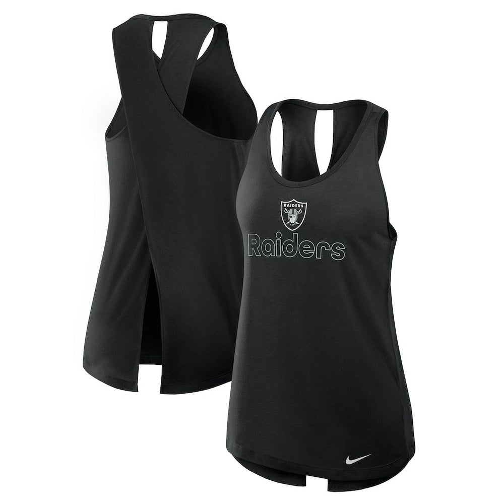 Women's Open-Back Crisscross Dri-FIT Tank Top - Las Vegas Raiders Tops