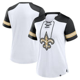 Women's Foiled Primary Lace-Up T-Shirt - New Orleans Saints T-shirts