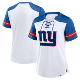 Women's Foiled Primary Lace-Up T-Shirt - New York Giants T-shirts