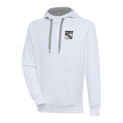 NHL New York Rangers Antigua Metallic Logo Victory Pullover Hoodie
