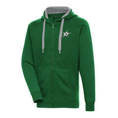 NHL Dallas Stars Antigua Metallic Logo Victory Full-Zip Hoodie