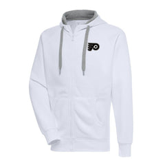 NHL Philadelphia Flyers Antigua Metallic Logo Victory Full-Zip Hoodie