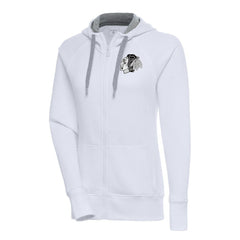 NHL Chicago Blackhawks Antigua Women's Metallic Logo Victory Full-Zip Hoodie