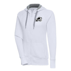 NHL Colorado Avalanche Antigua Women's Metallic Logo Victory Full-Zip Hoodie