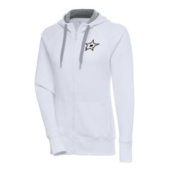 NHL Dallas Stars Antigua Women's Metallic Logo Victory Full-Zip Hoodie