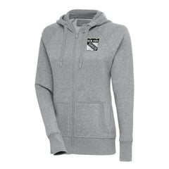 NHL New York Rangers Antigua Women's Metallic Logo Victory Full-Zip Hoodie