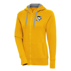 NHL Pittsburgh Penguins Antigua Women's Metallic Logo Victory Full-Zip Hoodie