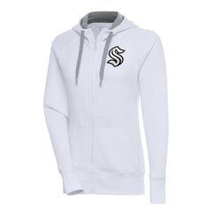 NHL Seattle Kraken Antigua Women's Metallic Logo Victory Full-Zip Hoodie