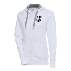 NHL Vegas Golden Knights Antigua Women's Metallic Logo Victory Full-Zip Hoodie