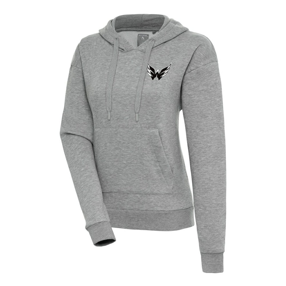 NHL Washington Capitals Antigua Women's Metallic Logo Victory Pullover Hoodie