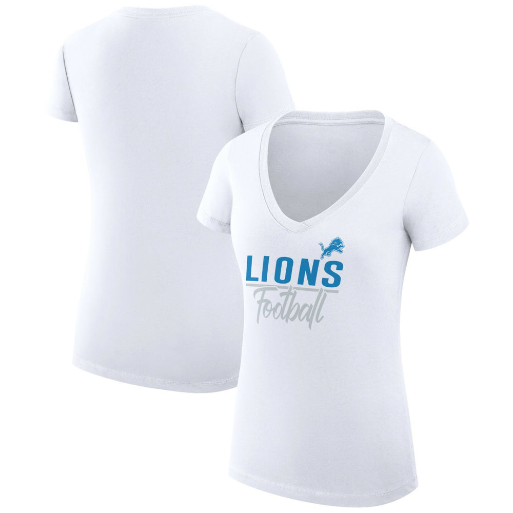 G-III 4Her by Carl Banks Women's V-Neck Fitted T-Shirt - Detroit Lions T-shirts
