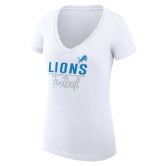 G-III 4Her by Carl Banks Women's V-Neck Fitted T-Shirt - Detroit Lions T-shirts