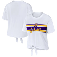 Los Angeles Lakers WEAR by Erin Andrews Women's Tie-Front T-Shirt