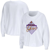 Los Angeles Lakers WEAR by Erin Andrews Women's Cropped Long Sleeve T-Shirt