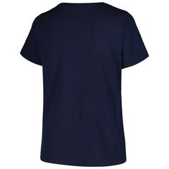 Navy Cleveland Guardians Profile Women's Plus Size Arch Logo T-Shirt