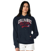 NHL Columbus Blue Jackets G-III 4Her by Carl Banks Women's Filigree Logo Pullover Hoodie – Navy