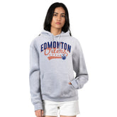 NHL Edmonton Oilers G-III 4Her by Carl Banks Women's Filigree Logo Pullover Hoodie – Gray