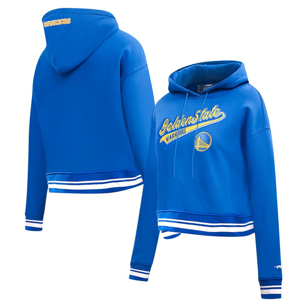 Golden State Warriors Pro Standard Women's Script Tail Cropped Pullover Hoodie sale