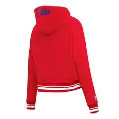 Philadelphia 76ers Pro Standard Women's Script Tail Cropped Pullover Hoodie