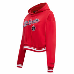 Washington Wizards Pro Standard Women's Script Tail Cropped Pullover Hoodie